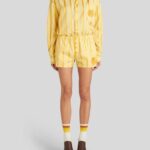 STRIPED SHORTS WITH EMBROIDERED PEGASO