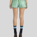 STRIPED SHORTS WITH EMBROIDERED PEGASO