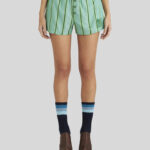 STRIPED SHORTS WITH EMBROIDERED PEGASO