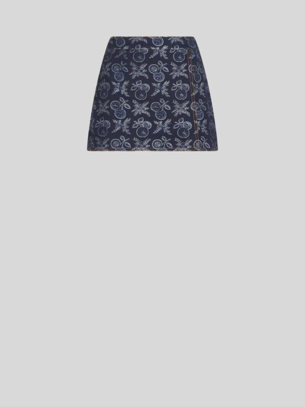 MINI DENIM JACQUARD SKIRT