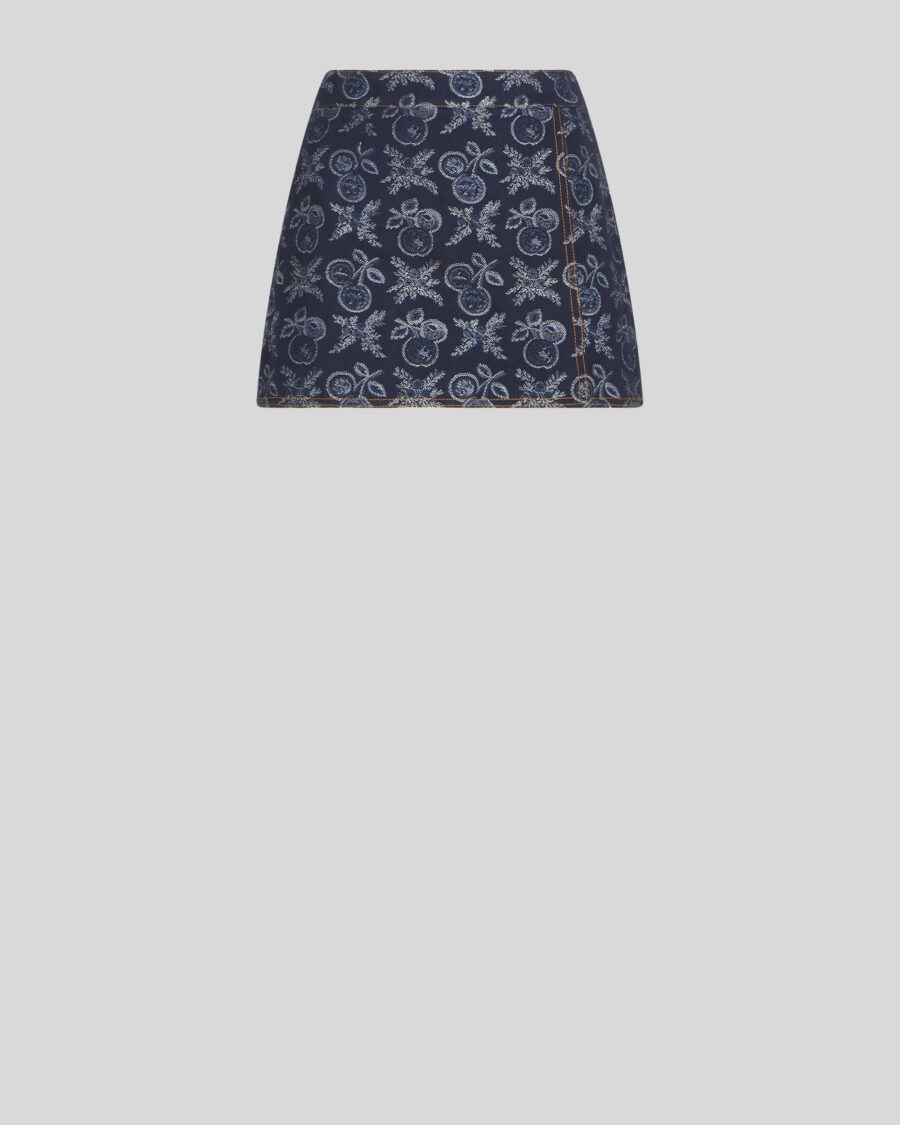 MINI DENIM JACQUARD SKIRT