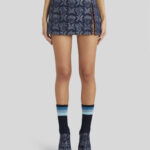 MINI DENIM JACQUARD SKIRT