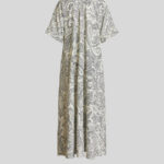 VISCOSE DRESS WITH GRAPHIC PAISLEY DESIGNS