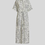 VISCOSE DRESS WITH GRAPHIC PAISLEY DESIGNS
