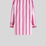 STRIPED COTTON AND SILK SHIRT DRESS