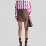 STRIPED COTTON AND SILK SHIRT DRESS