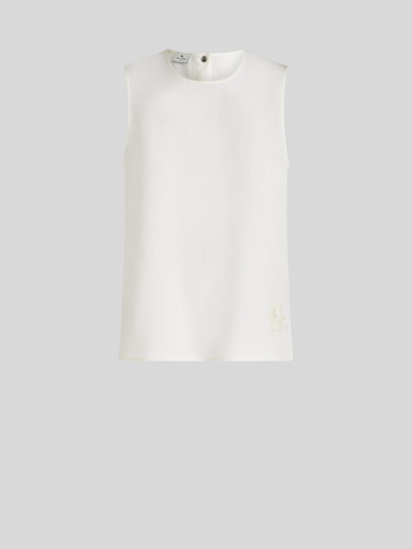 CRÊPE DE CHINE TOP WITH PEGASO