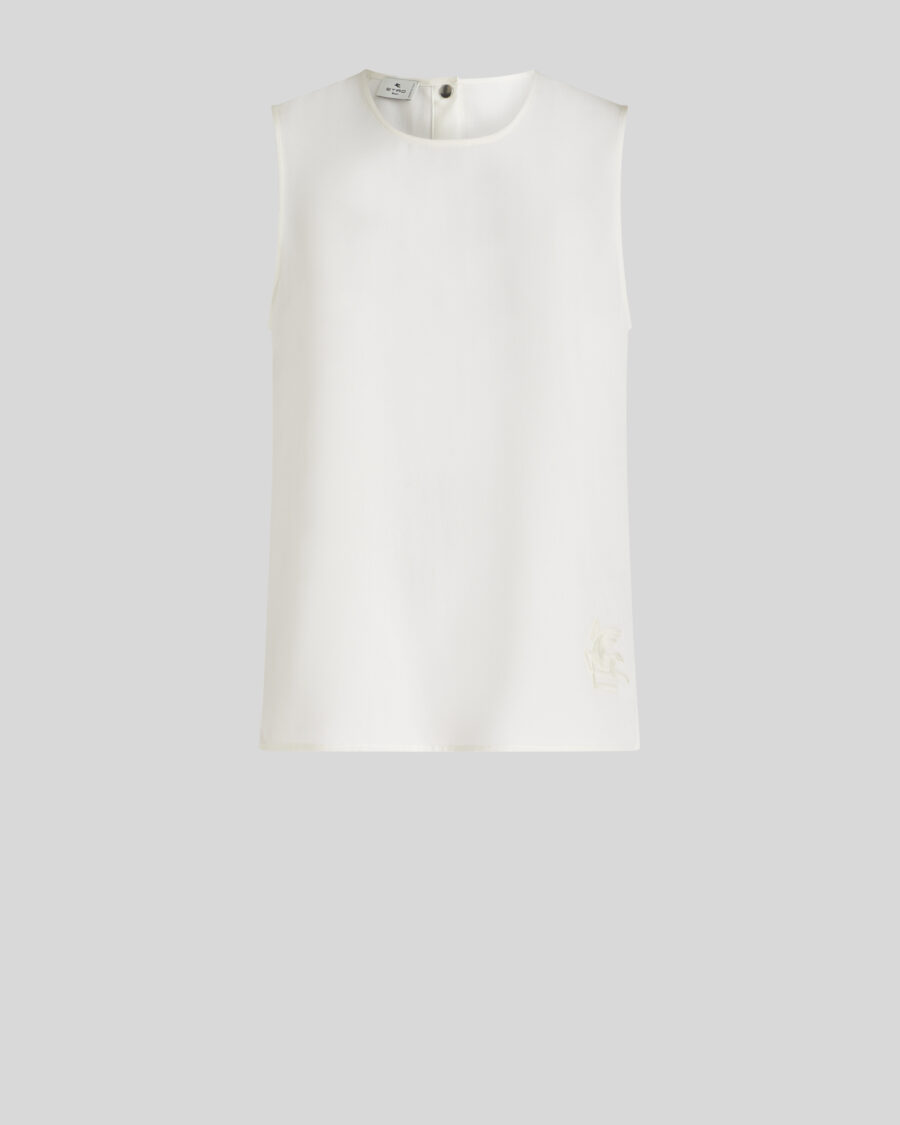 CRÊPE DE CHINE TOP WITH PEGASO