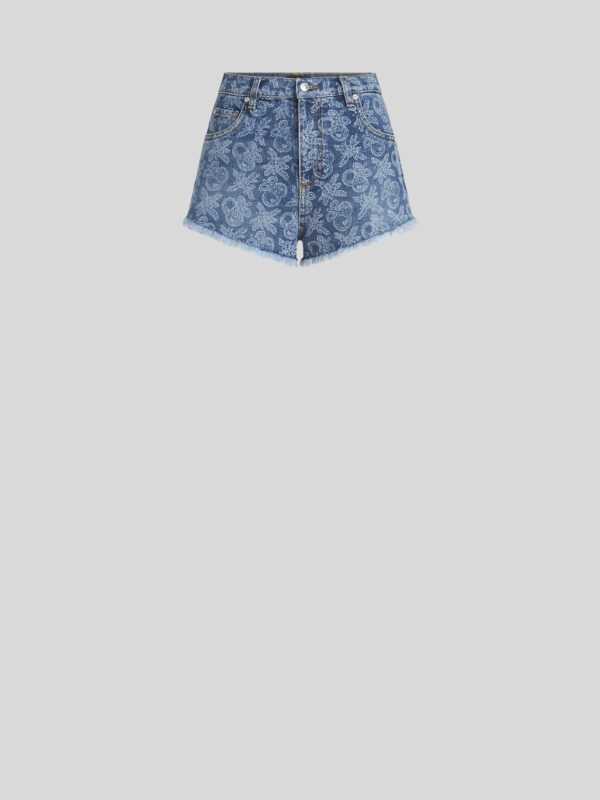 JACQUARED DENIM SHORTS