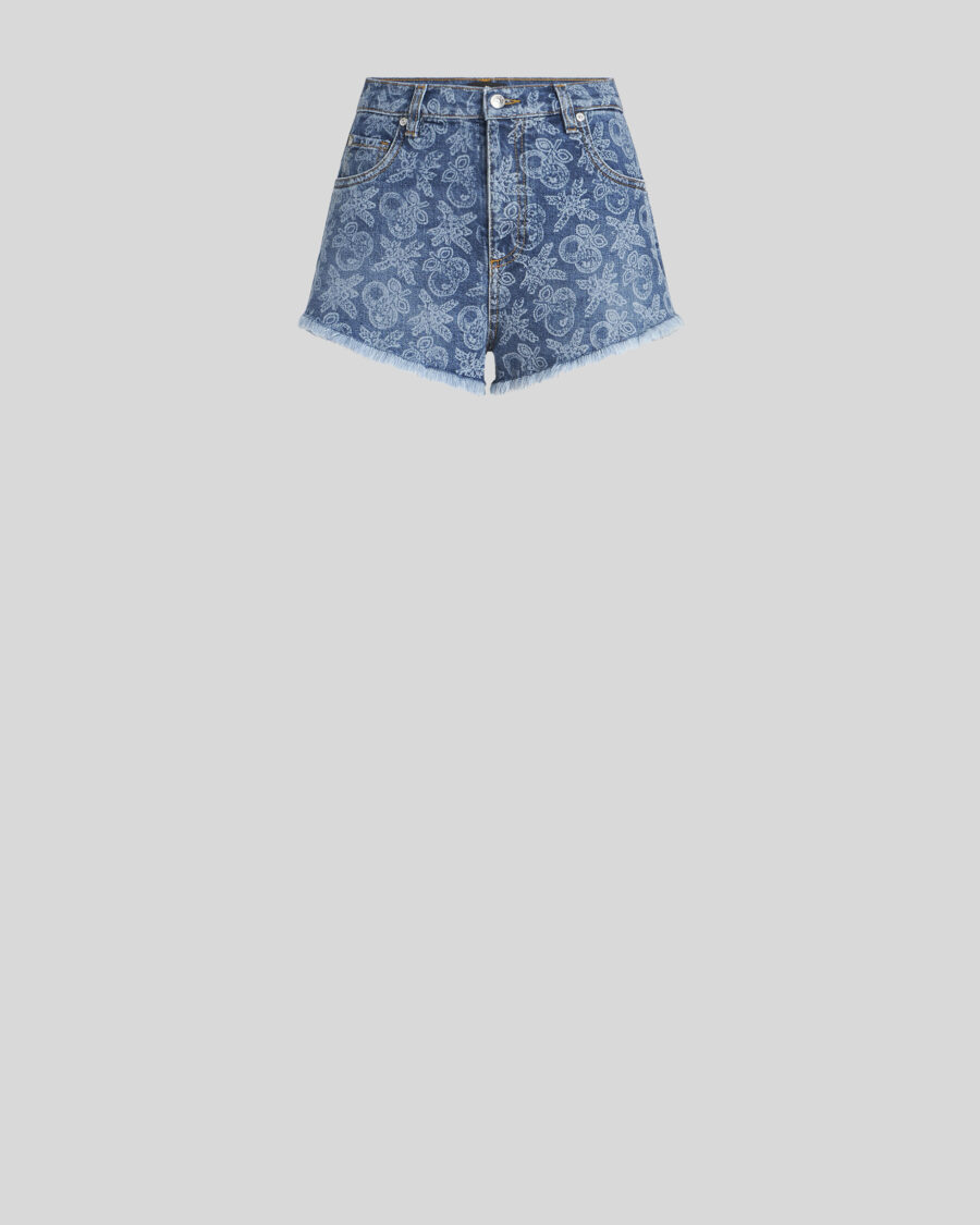 JACQUARED DENIM SHORTS