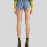 JACQUARED DENIM SHORTS
