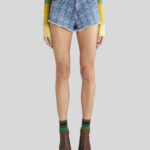 JACQUARED DENIM SHORTS