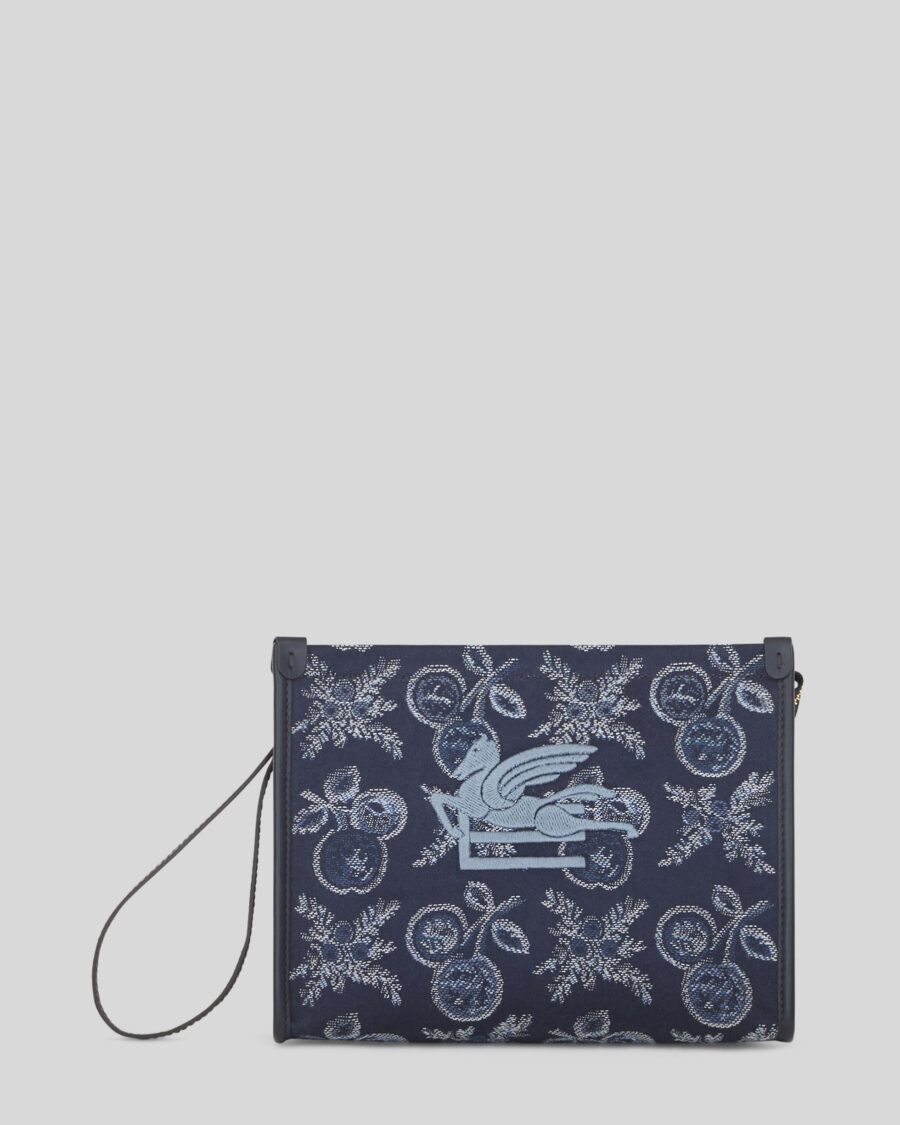 MEDIUM JACQUARD POUCH WITH APPLES