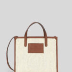 MEDIUM RAFFIA SHOPPING BAG WITH PAISLEY EMBROIDERY