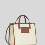 MEDIUM RAFFIA SHOPPING BAG WITH PAISLEY EMBROIDERY