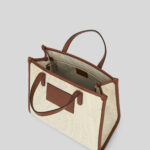 MEDIUM RAFFIA SHOPPING BAG WITH PAISLEY EMBROIDERY