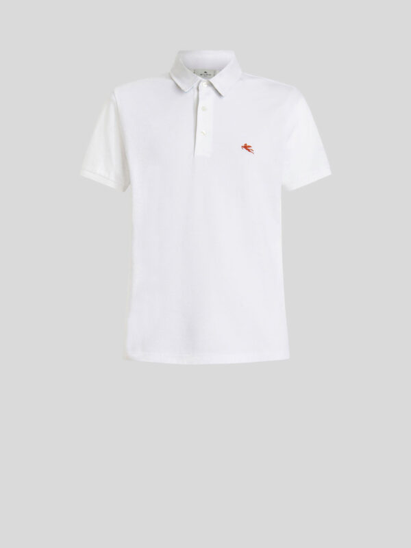 PIQUET POLO SHIRT WITH EMBROIDERED PEGASO