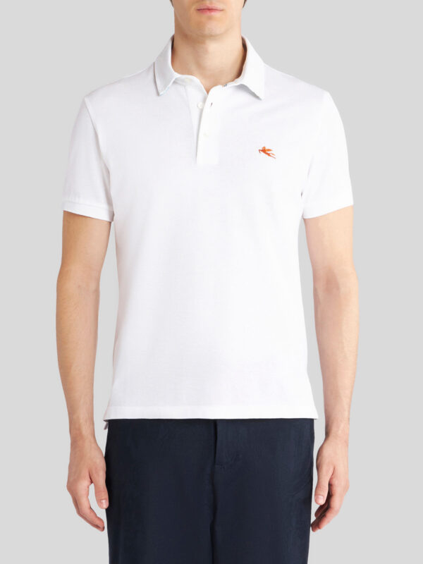 PIQUET POLO SHIRT WITH EMBROIDERED PEGASO