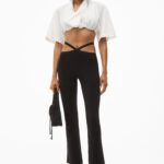 CRISSCROSS LOGO TRIM LEGGINGS IN VISCOSE KNIT