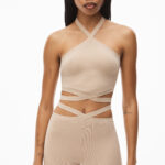 CRISSCROSS LOGO TRIM LEGGINGS IN VISCOSE KNIT