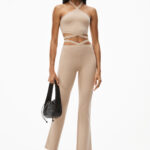CRISSCROSS LOGO TRIM LEGGINGS IN VISCOSE KNIT
