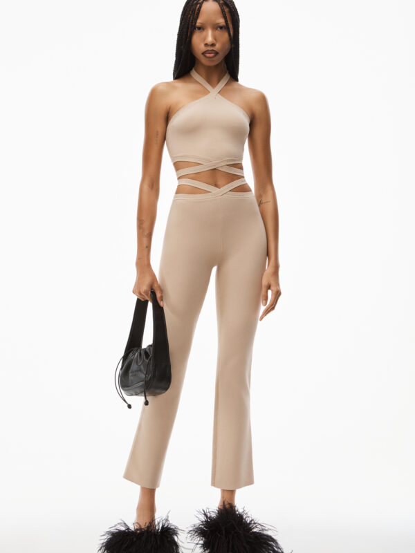 CRISSCROSS LOGO TRIM LEGGINGS IN VISCOSE KNIT