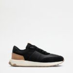 LEATHER AND TECH FABRIC SNEAKERS