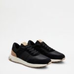 LEATHER AND TECH FABRIC SNEAKERS