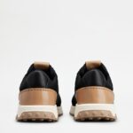 LEATHER AND TECH FABRIC SNEAKERS