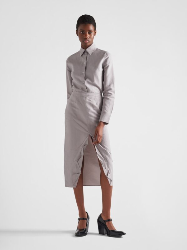 TECHNICAL FABRIC MIDI SKIRT