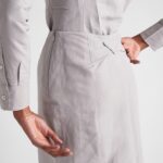 TECHNICAL FABRIC MIDI SKIRT
