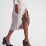 TECHNICAL FABRIC MIDI SKIRT