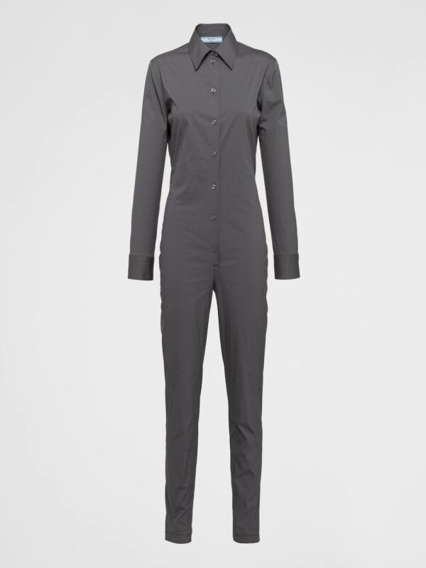 STRETCH POPLIN JUMPSUIT