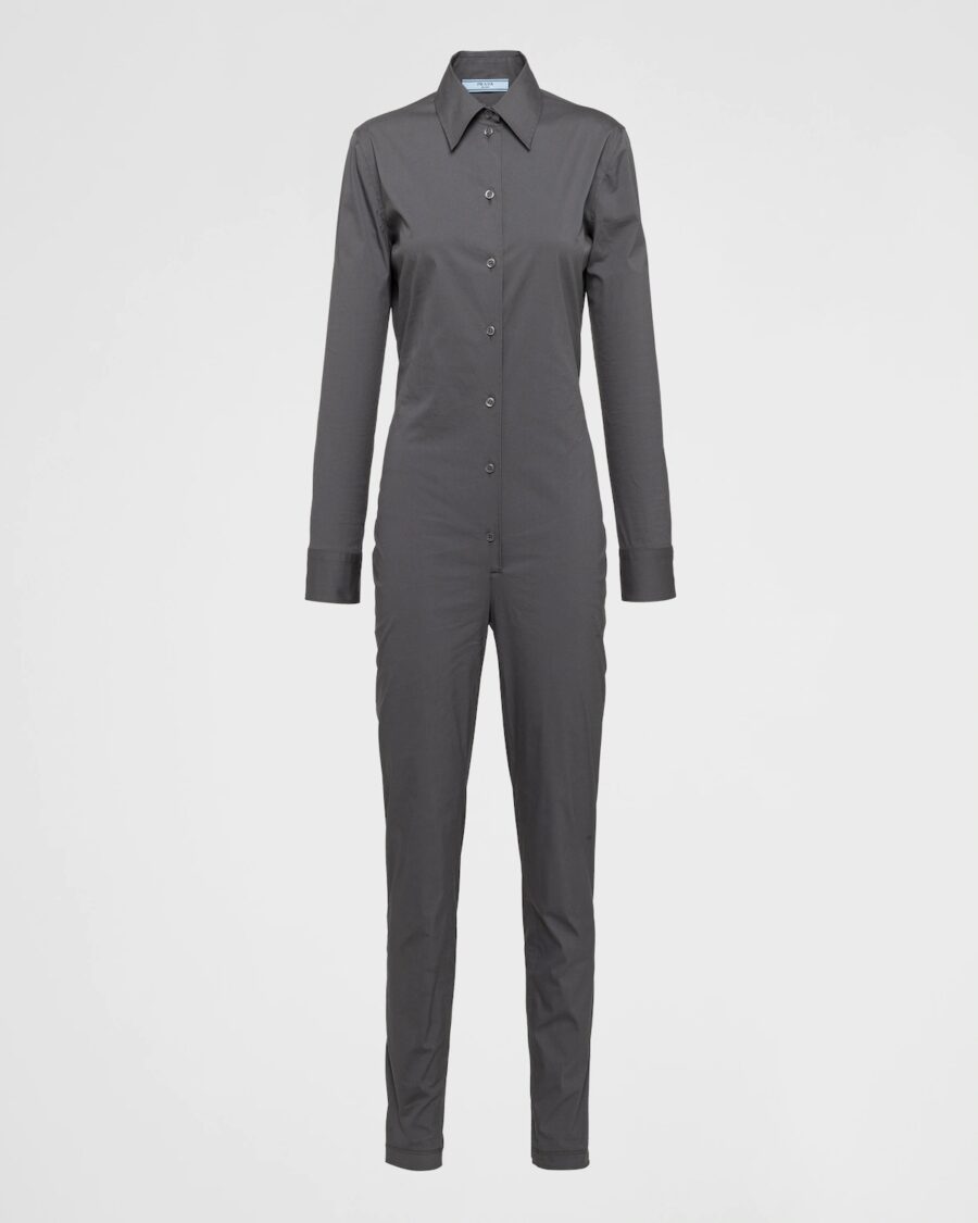 STRETCH POPLIN JUMPSUIT