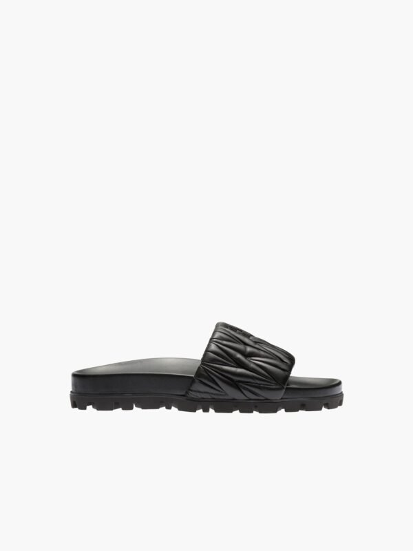 MATELASSE NAPPA LEATHER SLIDES