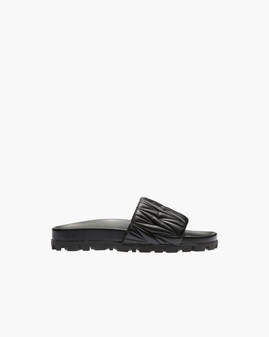 MATELASSE NAPPA LEATHER SLIDES