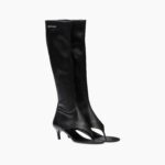 STRETCH NAPPA LEATHER THONG BOOTS