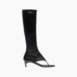 STRETCH NAPPA LEATHER THONG BOOTS