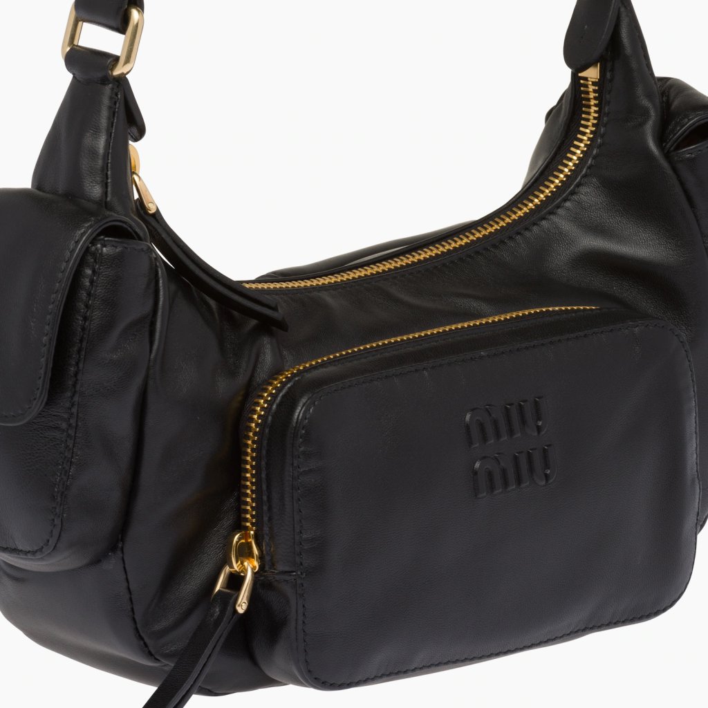 Black Nappa Leather Pocket Bag
