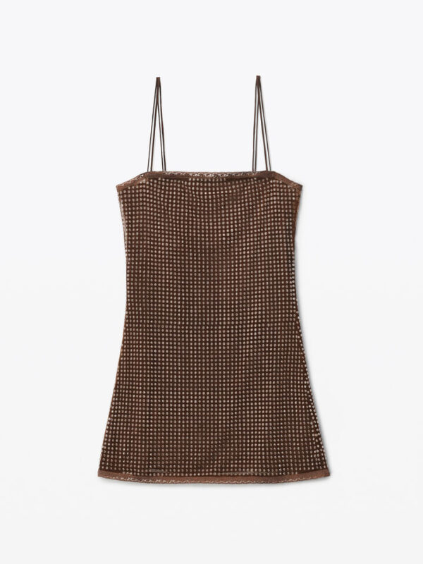 HOTFIX MESH SLIP DRESS