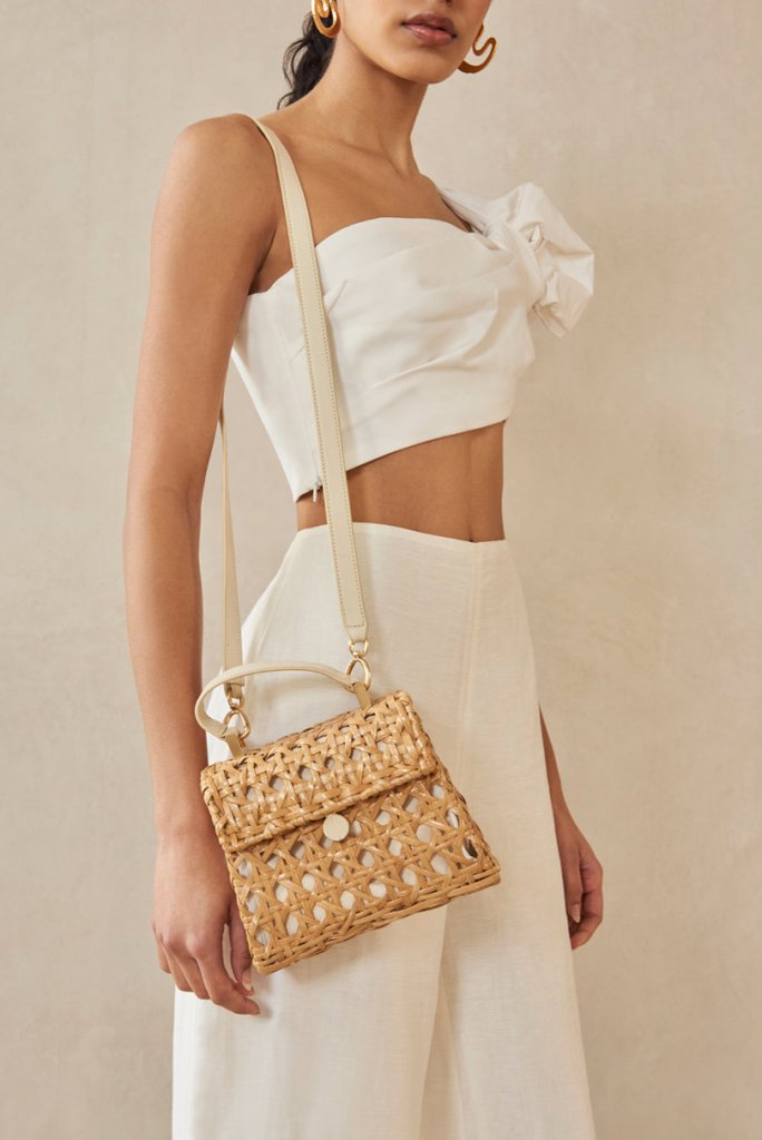 SYBIL CROSSBODY WICKER BAG - Helga Design