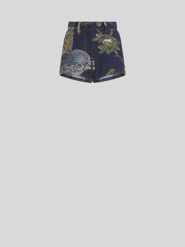 DENIM JACQUARD SHORTS