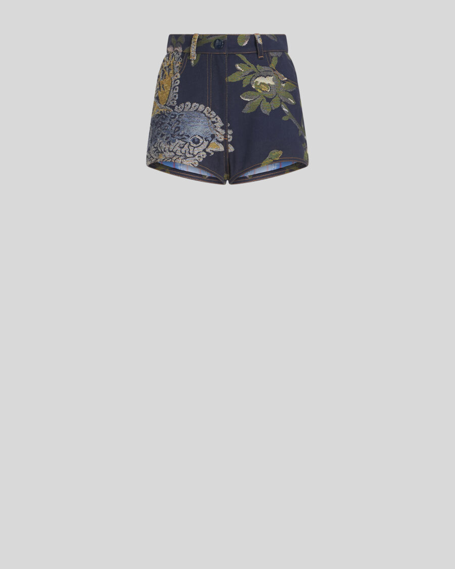 DENIM JACQUARD SHORTS