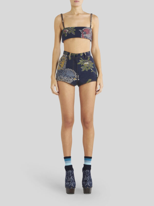 DENIM JACQUARD SHORTS