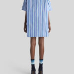 STRIPED MAXI SHIRT WITH PEGASO