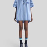 STRIPED MAXI SHIRT WITH PEGASO