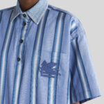 STRIPED MAXI SHIRT WITH PEGASO