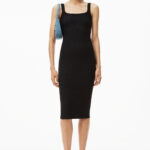 CAMI DRESS IN TEXTURED JACQUARD JERSEY