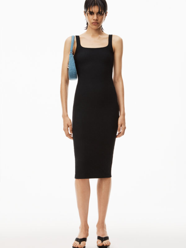 CAMI DRESS IN TEXTURED JACQUARD JERSEY