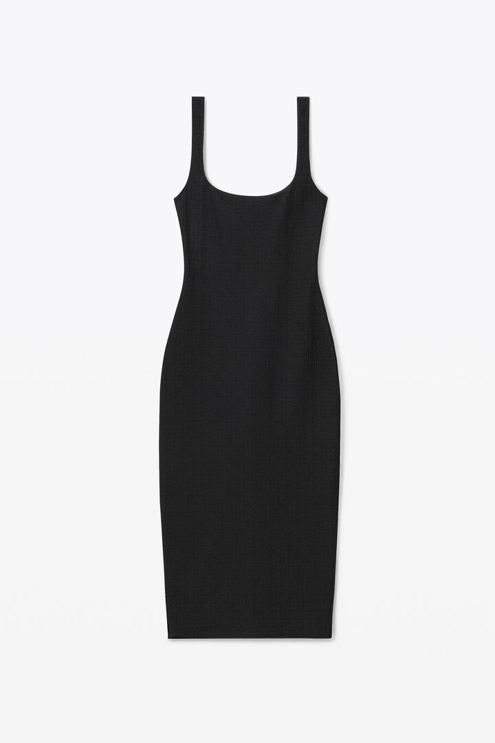 CAMI DRESS IN TEXTURED JACQUARD JERSEY